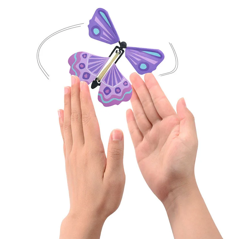 Magic Flying Butterfly with Card Simulation Toy Children Magic Props Trick Funny Surprise Joke Butterfly Card Magic Toy for Kids