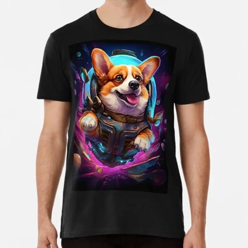 Corgi in Outer Space Funny Welsh Dog L S to 5XL Made the AU USA T Shirt