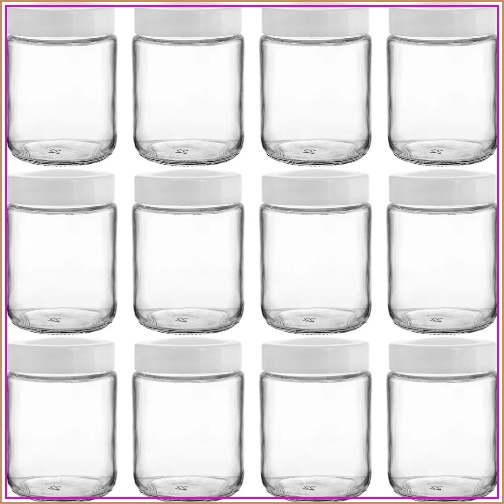 12 Pack 8 oz Glass Mason Jars with Airtight Lids for Canning, Jelly, Jam, Pickles, Spice Storage