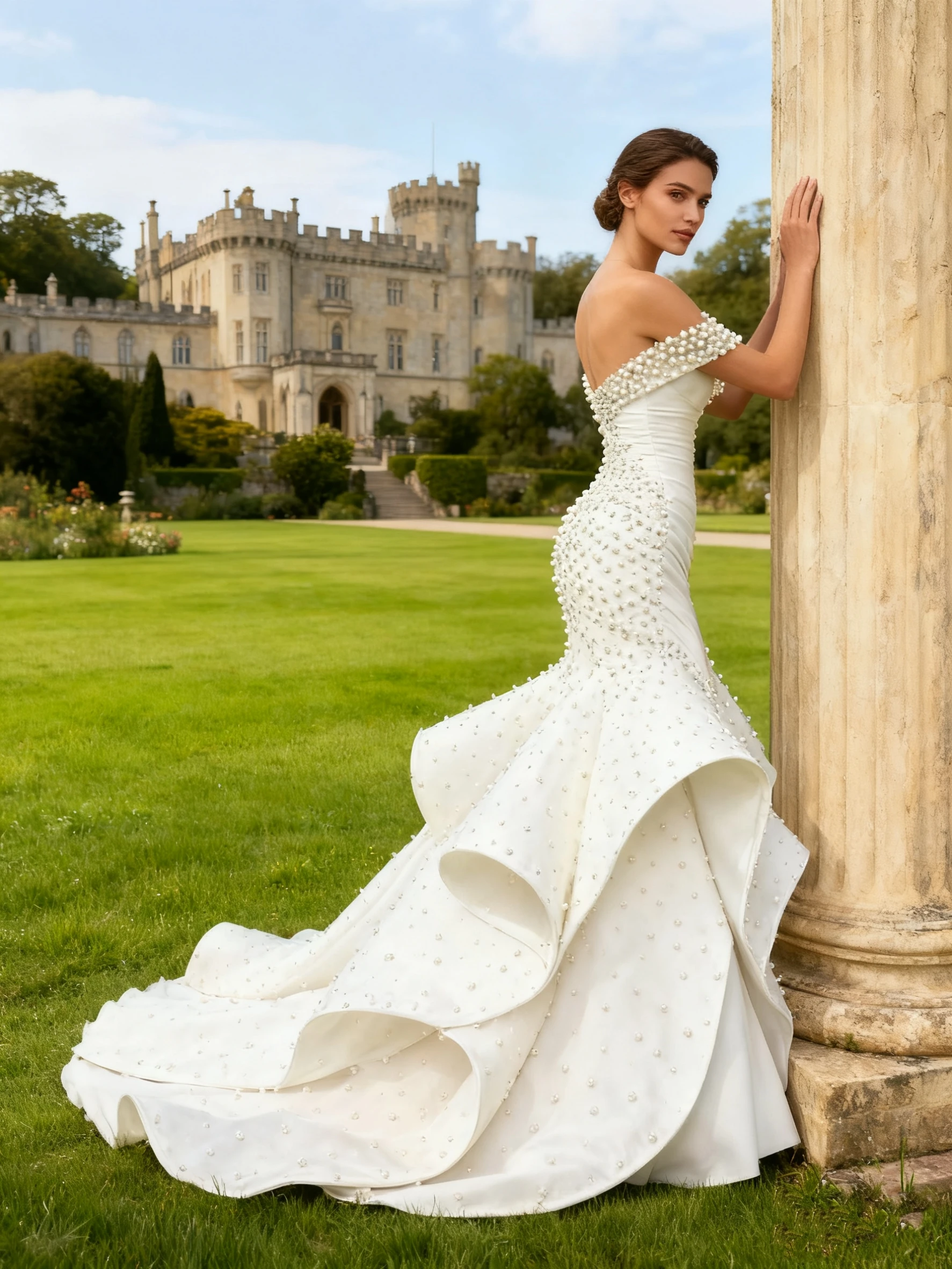Luxury Mermaid Wedding Dresses 2025 for Bride One Shoulder Beaded Lace Pearls African Bridal Gown Robes De Mari Customized