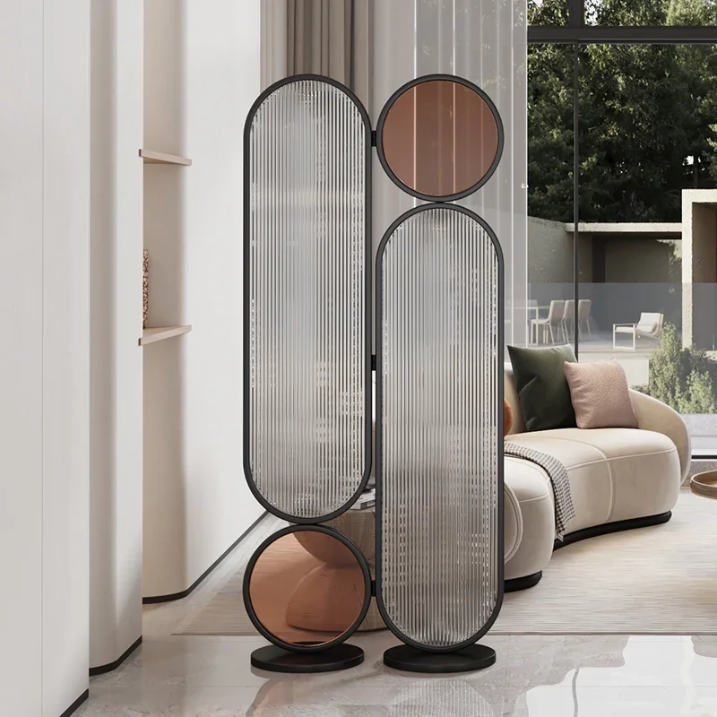 No punching Changhong glass screen partition living room simple foldable mobile room partition decoration