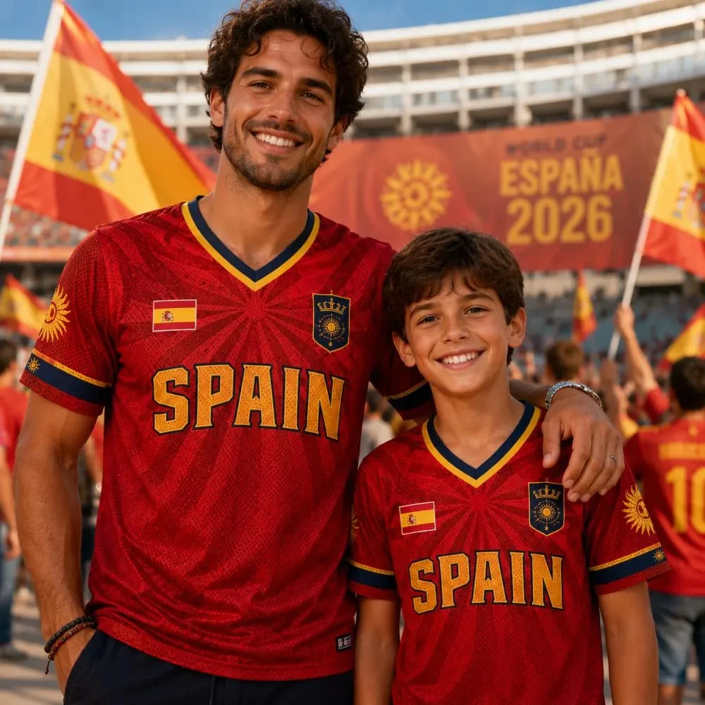 Camiseta de Fútbol España 2026, Camiseta de Aficionado de la Selección Española, Camiseta Deportiva de Verano para Hombre, Ropa Infantil, Camiseta Y2K para Mujer ﻿