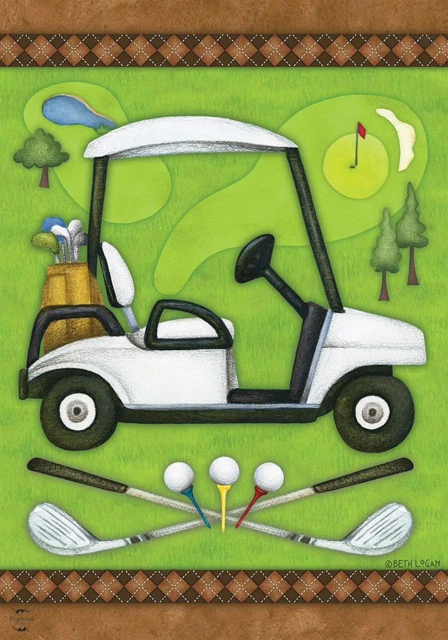 Briarwood Lane Golf Spring Garden Flag Cart Clubs Sports 12.5