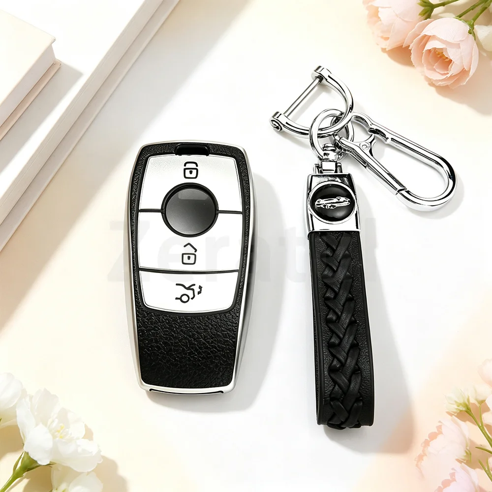 3 Buttons TPU Leather Car Key Case Cover for Mercedes Benz W177 W205 W213 W222 X167 AMG A C E S G Class GLC CLE CLA Shell Fob