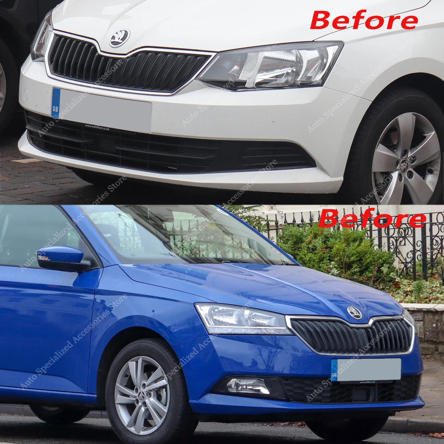 Front Bumper Lip Spoiler Splitter For Skoda Fabia MK3 NJ TSI TDI MPI 2014-2021 BodyKits Car Accessories Diffuser Exterior