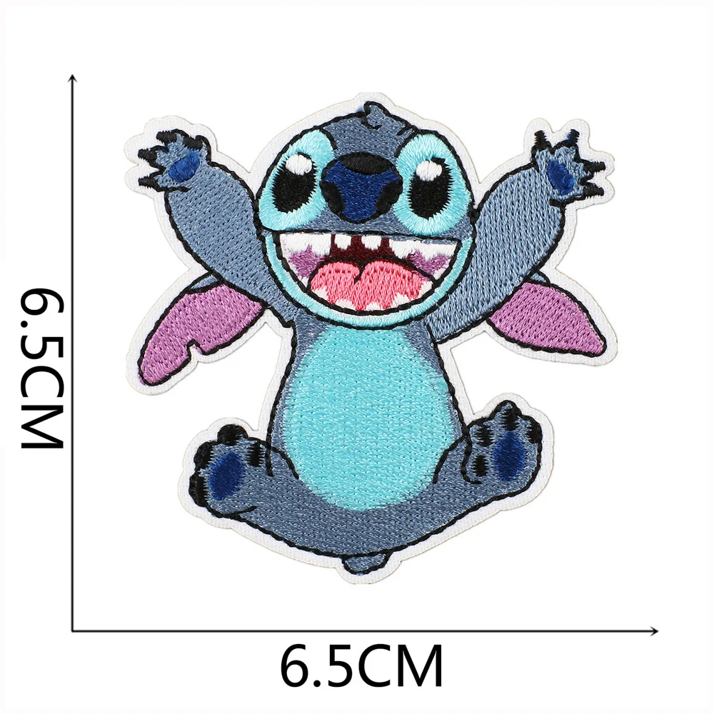 Miniso New Cartoon Anime Stitch Patches For Clothing T-shirt Bag Shose Stitch Patch Garment Stitch Angel Stickers Embroidery