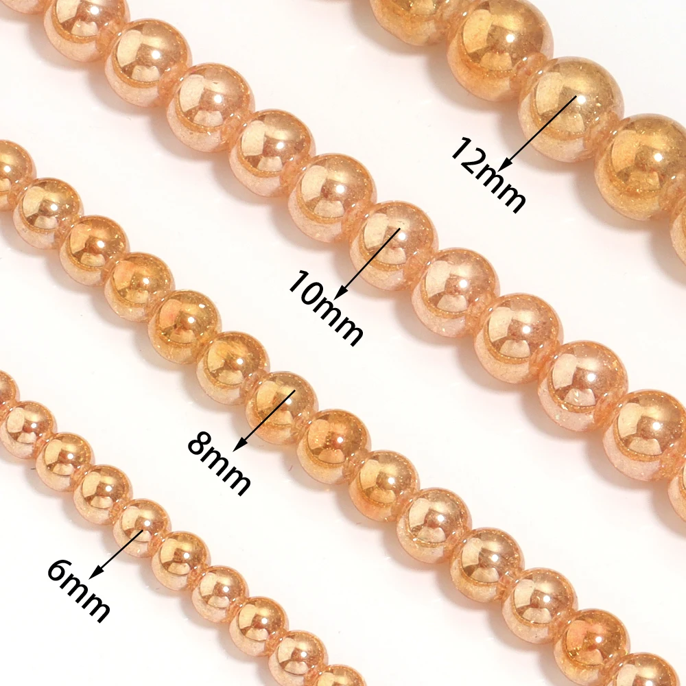 1 Strand Explosive Crystal Beads Round Loose Crystal Bead Cracked Bead for Making DIY Jewelry Necklace Bracelet Accessories