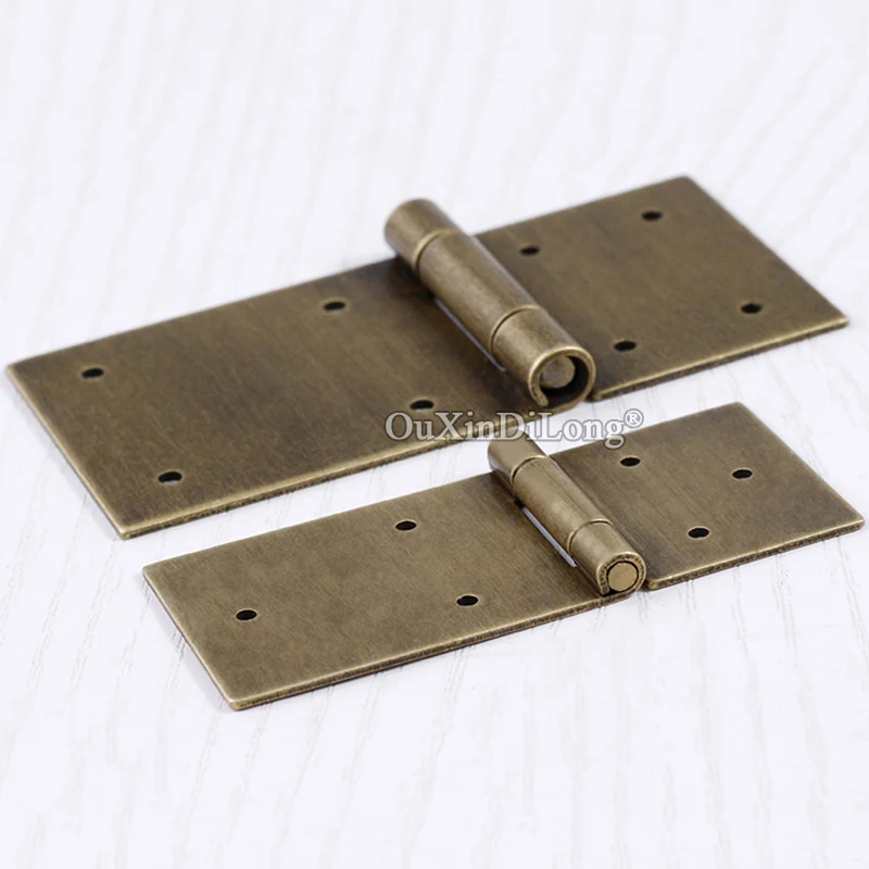 10PCS Antique Bronze Brass Hinges Square Cupboard Door Hinges For Wooden Drawer Jewellery Box Furniture Connectors GF1216