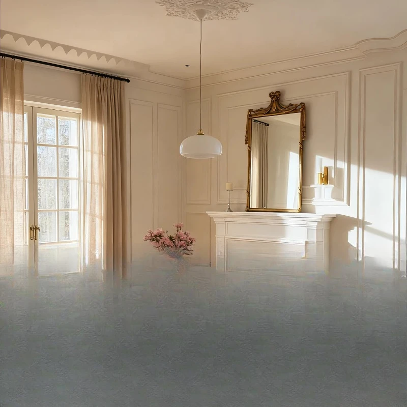 

Nordic retro cream style dining chair, home comfortable back chair