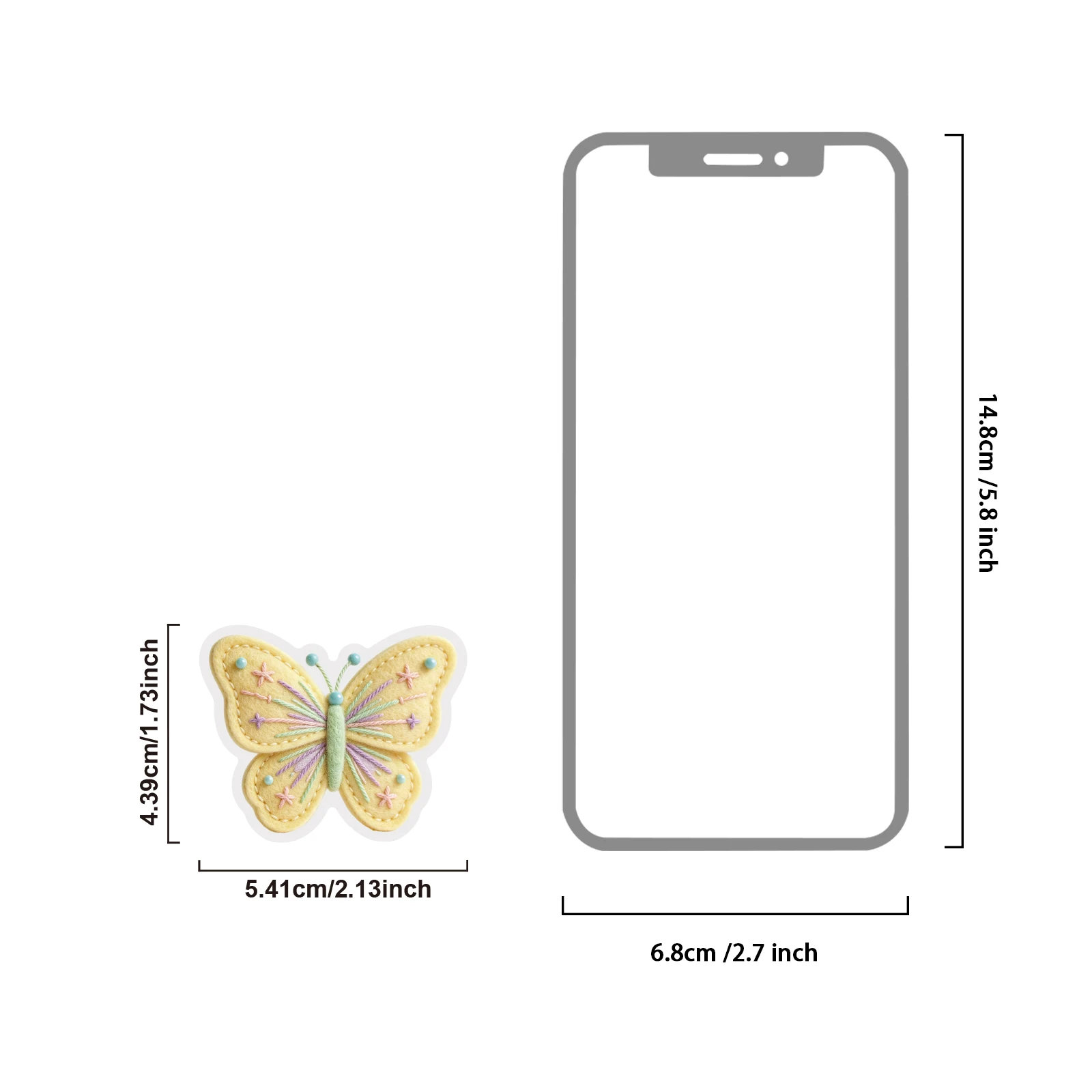 Etori Life 30Pcs Cream-Colored Felt Butterfly Stickers with Floral Embroidery Patterns, Suitable for Gift Paper Bags, Notebooks, Photo Albums, Handbags, Pencil Cases and Holders, Diaries, School Supplies, Scrapbook Supplies, Office Decoration Supplies, Room Decoration, Party Stickers, Gifts for Friends, Back-To-School Season, Cycling Decals, Children's Stationery Stickers