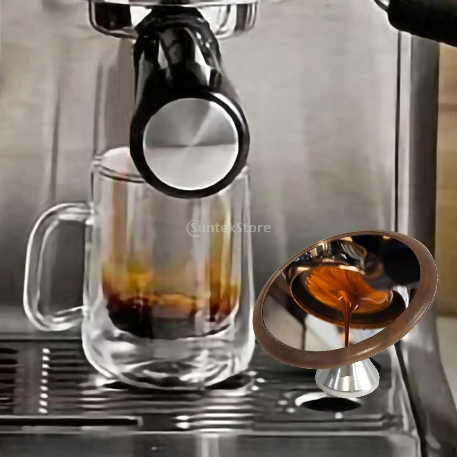 7Cm Espresso Shot กระจกมุมหมุน Ball Joint สำหรับ Bottomless Portafilter Espresso อัตราการไหล Observation กระจกสะท้อนแสง