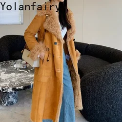 Real Lake Wool Fur Coat Women Elegant Winter Natural Sheep Fur Coats Fashion Long Leather Fur Jacket Korean Outwears New Abrigos