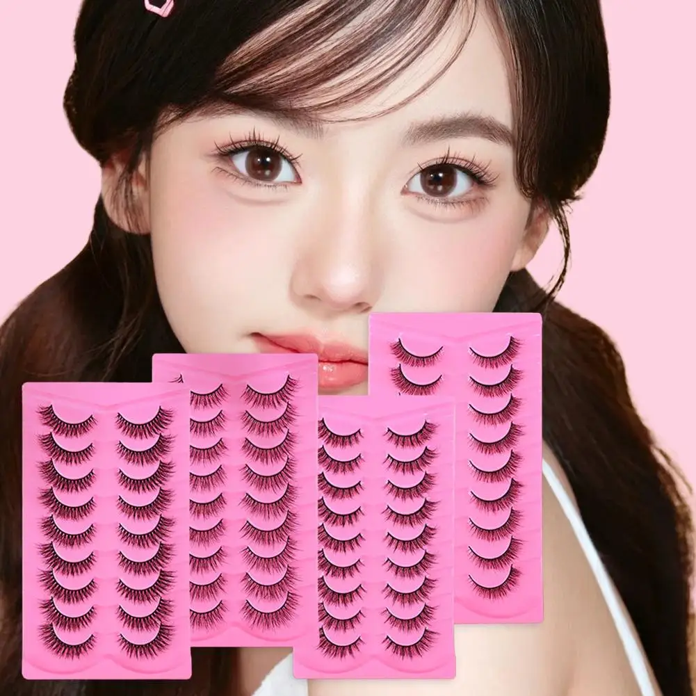 High Quality 9 Pairs Natural False Eyelashes Fake Lashes Full Eyelashes Fluffy Natural Curling False Thick R3T7