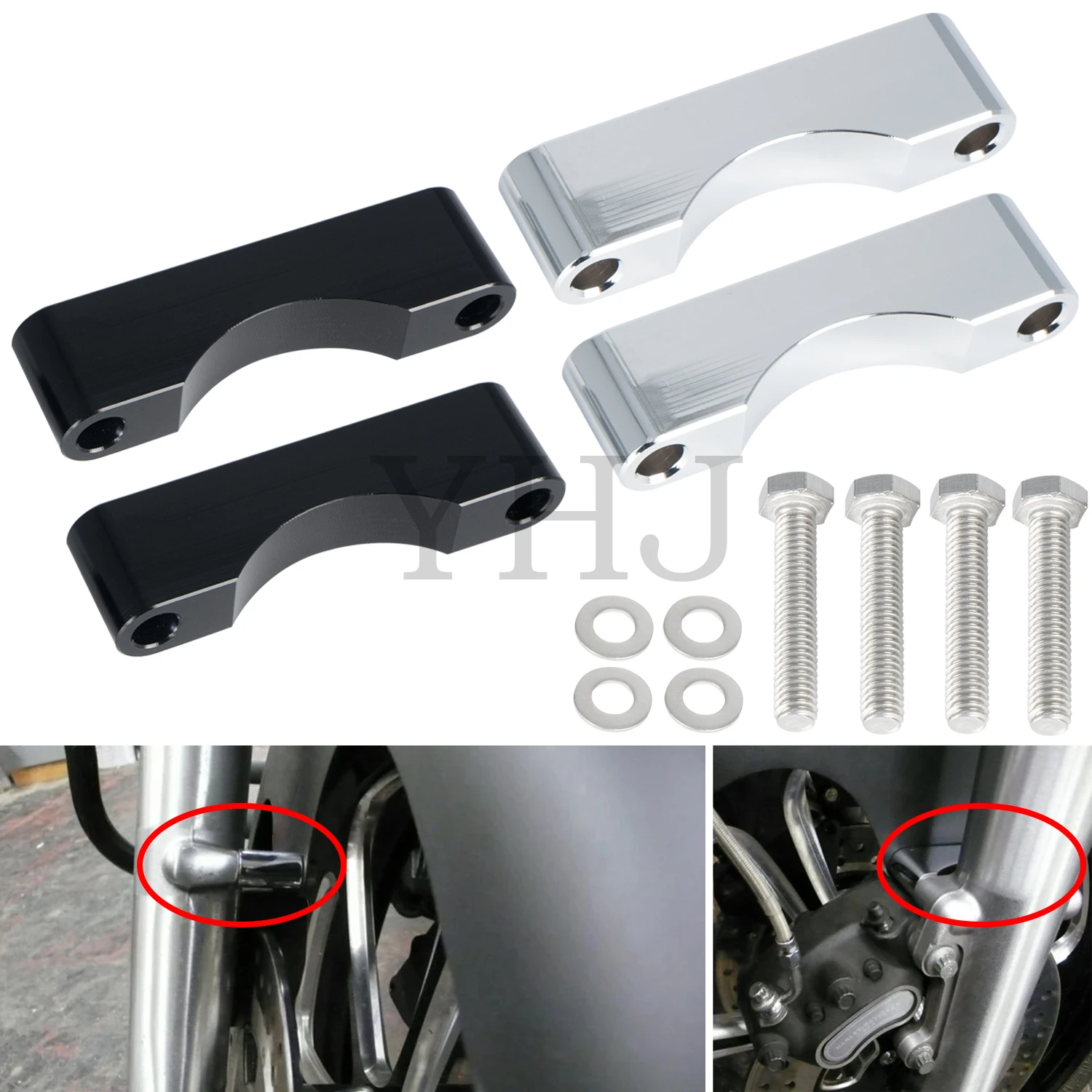 دعامة فاصل للحاجز الأمامي لدراجة نارية هارلي بجولة الطريق King Street Glide Tour Glide FLT FLHT FLHR FLHX FLTR Trike 84-13