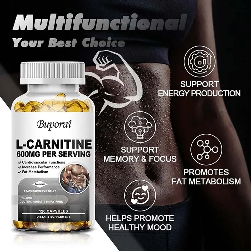 L-Carnitinecapsules - Verhoog de energie, verbetert het geheugen, verbeter de concentratie, verbeter de cardiovasculaire gezondheid en cognitieve vermogen