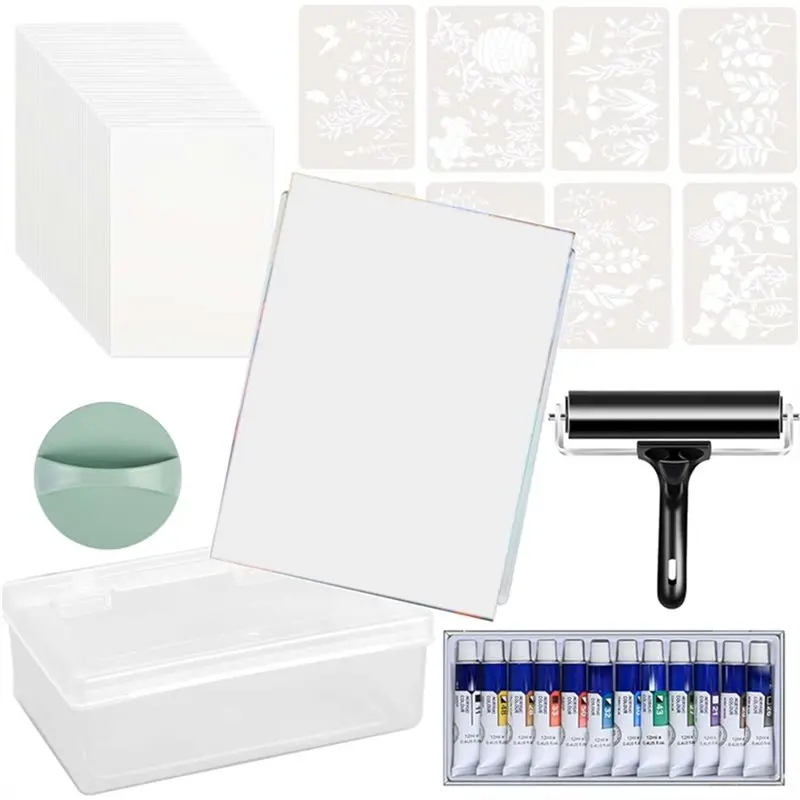 

Набор для гелевой печати ABIY, легко моющийся, многоразовый, 8x10 дюймов, для самостоятельного изготовления открыток, скрапбукинга.