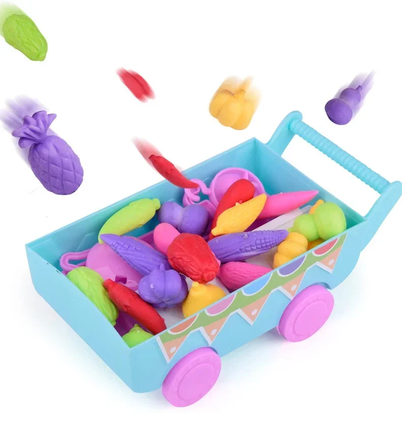 Coolplay simulazione Mini musica verdura carrello della spesa bambini giocano casa carrelli giocattoli Mini carrelli frutta verdura pentole