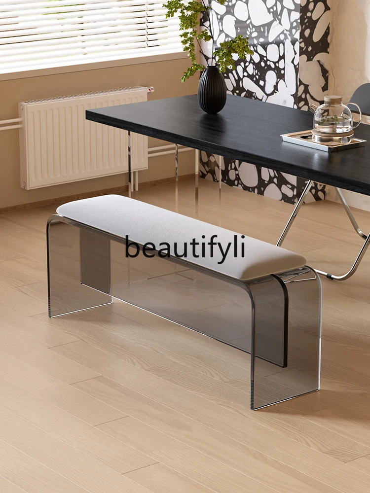 Transparent suspended acrylic bench living room dining table and chairs household