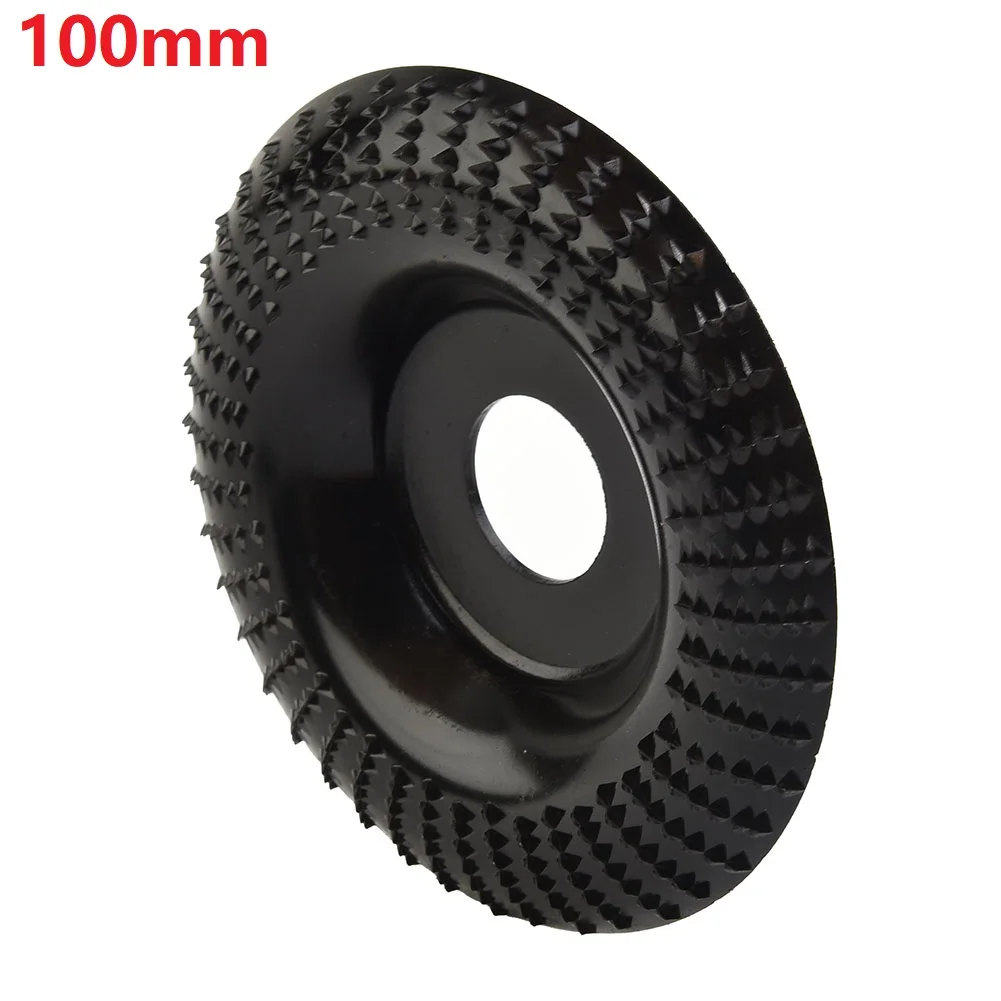 With 22mm Arbor Wood Shaping Wheel 4 Inch Wood Grinding Shaping Disk 4 Inch Black Tungsten Carbide 22mm Arbor For Angle Grinders