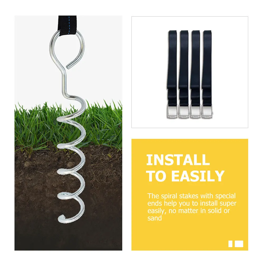 

1Set Spiral Tent Stakes Heavy Duty Dog Anchors Wear Resistant Portable Ground Stakes for Camping Garden Trampoline Fixing