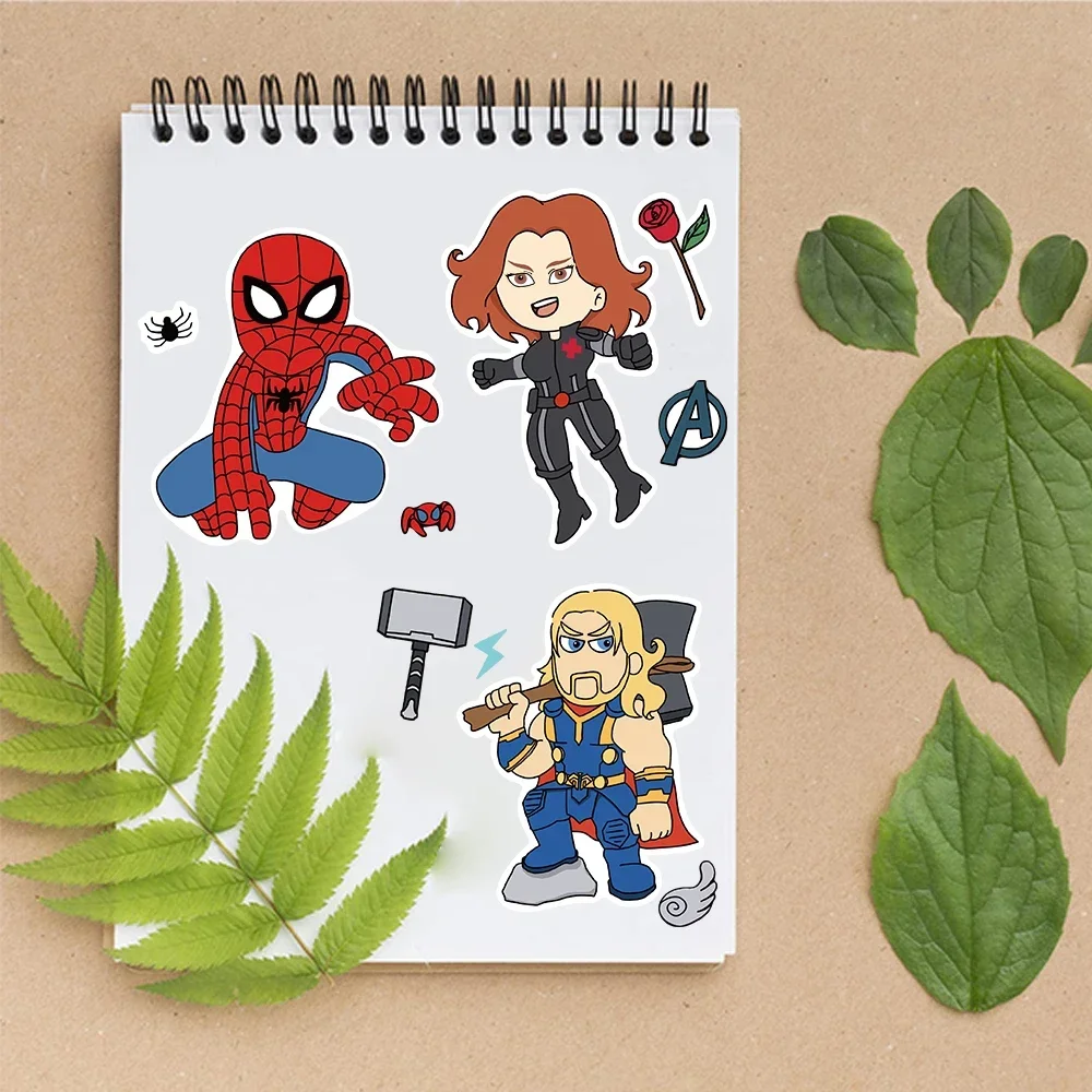 Pegatinas de rompecabezas de Disney Marvel para niños, pegatinas de rompecabezas de Spiderman, hacer una cara, pegatina de Iron Man, cuaderno DIY,