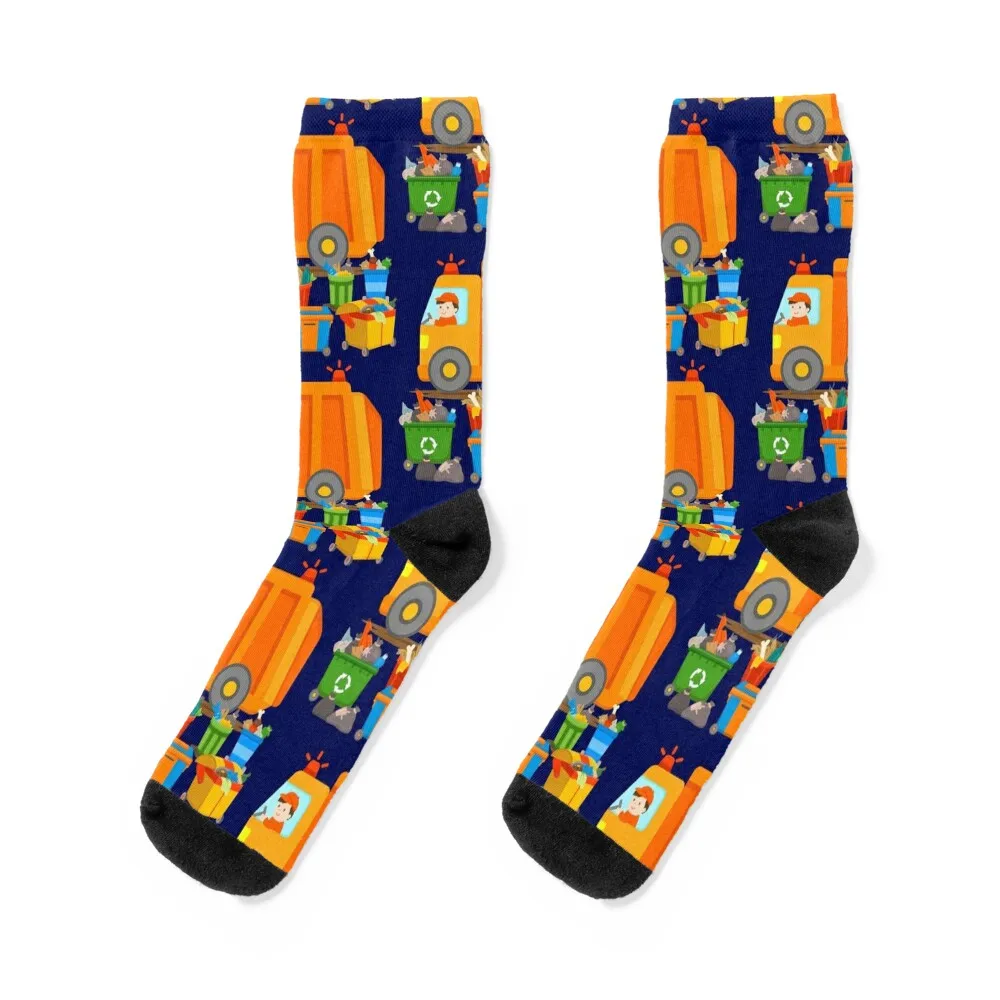 

Trash Truck and Garbage Cans Socks fashionable winter gifts retro Men's Socks Women's