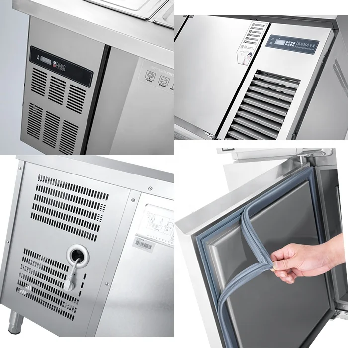 Bench C 1.8m Undercouter Refrigerator With 4 Drawers and Sink Freezer Fridge Stainless Steel Workbench 2025