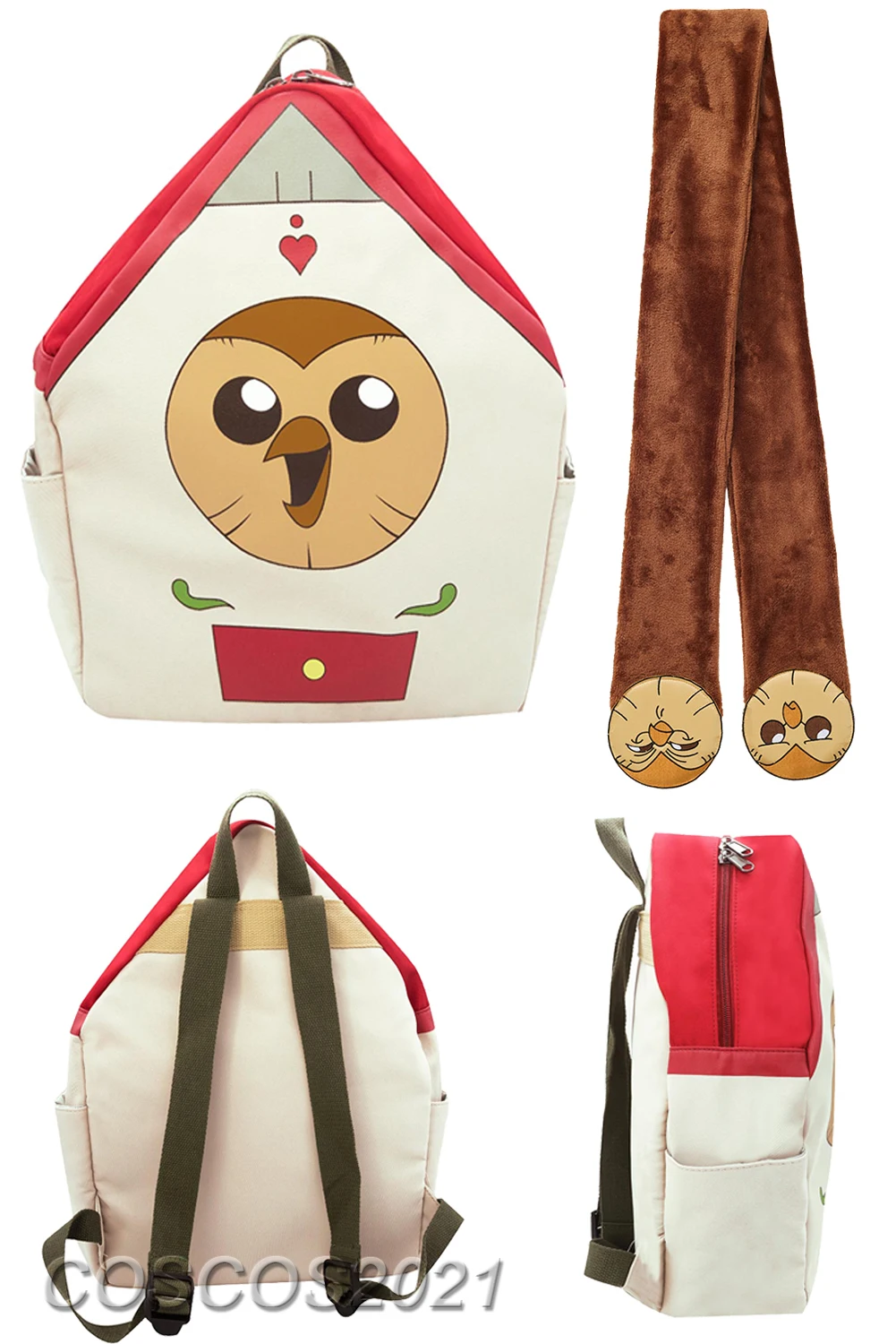 Desenhos animados A Coruja Cosplay Mochila, Casa Role Play Props, Hooty Fantasia Costume Acessórios, Cute Kids School Bags, Mochila Estudantil Casual