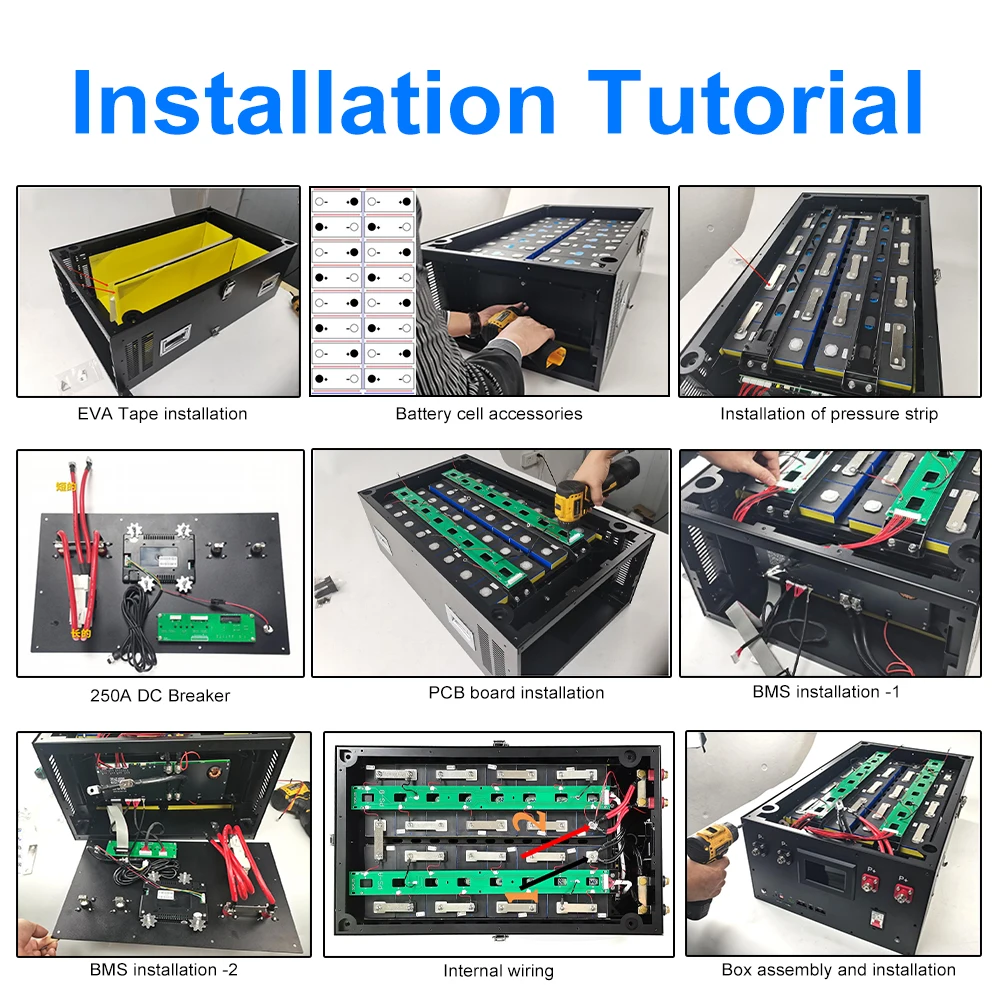Чехол для аккумулятора DIY 48 В LiFePO4 с JK 16S 200A Smart BMS 51,2 В, наборы для самостоятельного изготовления 280ah BT LCD 2A, активный балансир, новый