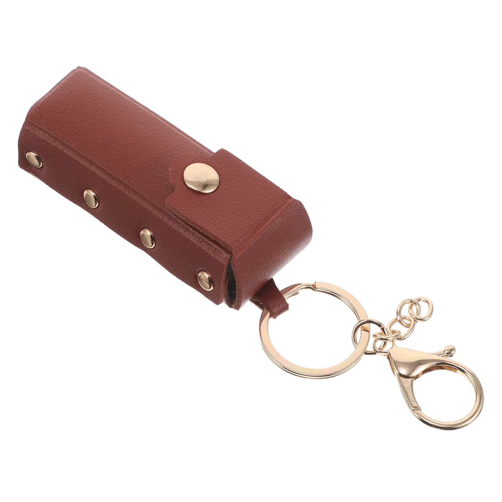 Lipstick Holder Keychain with Sleek Finish Compact PU Case for Lip Gloss and Balm on-The-Go Touch-Up Essential
