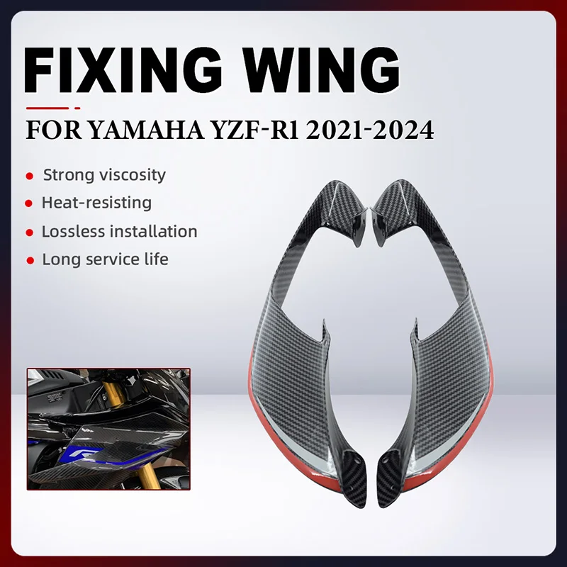 

For YAMAHA YZF-R1 YZFR1 2021 2022 2023 2024 ABS Motorcycle Front Fixed Wing Spoiler Aerodynamic Winglets Side Wing Fairing