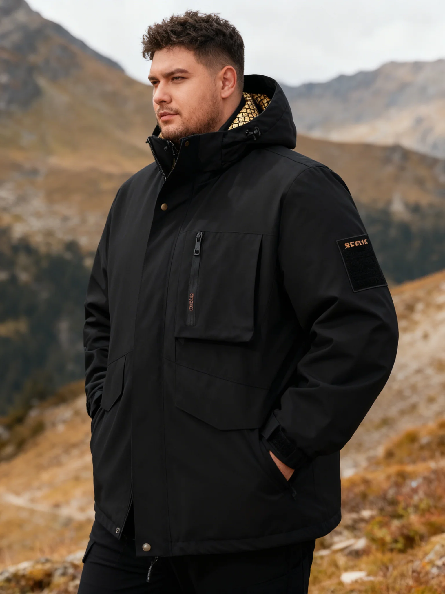 

8XL Mans Jacket With Graphene & Mink Fleece Dual Thermal Lock Technology, 3-Protection Windbreaker For Man