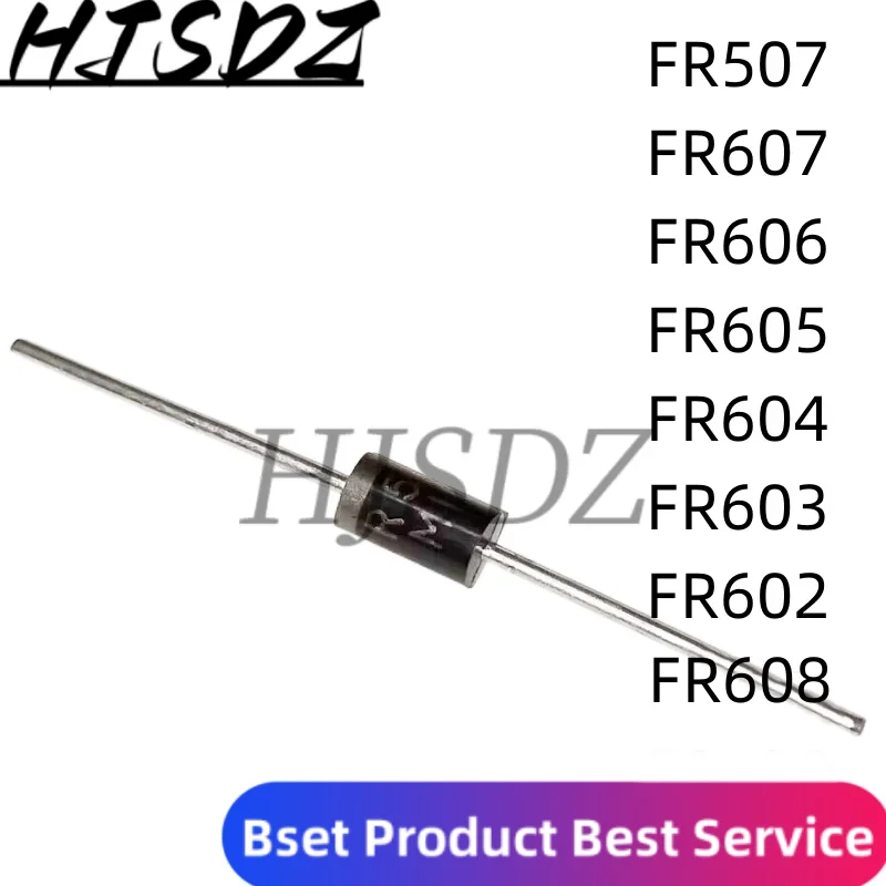 Fast Recovery Diode (20 Piezas) FR507 FR607 6A 1000V R-6 FR606 FR605 FR604 FR603 FR602  FR608