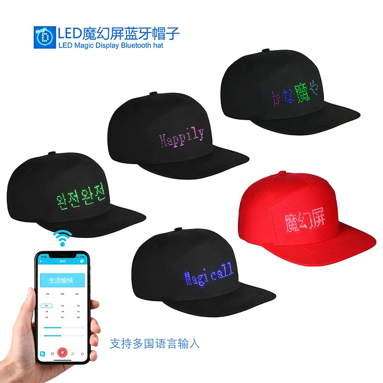 LED Luminous Campaign Performance Travel Sightseeing Competition Activities Bar Bluetooth English DIY Baseball Cap