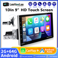 Leekooluu 1 Din Car Stereo Radio 9'' Rotatable Touch Screen Android Autoradio Carplay Bluetooth FM Radio Receiver GPS Wifi