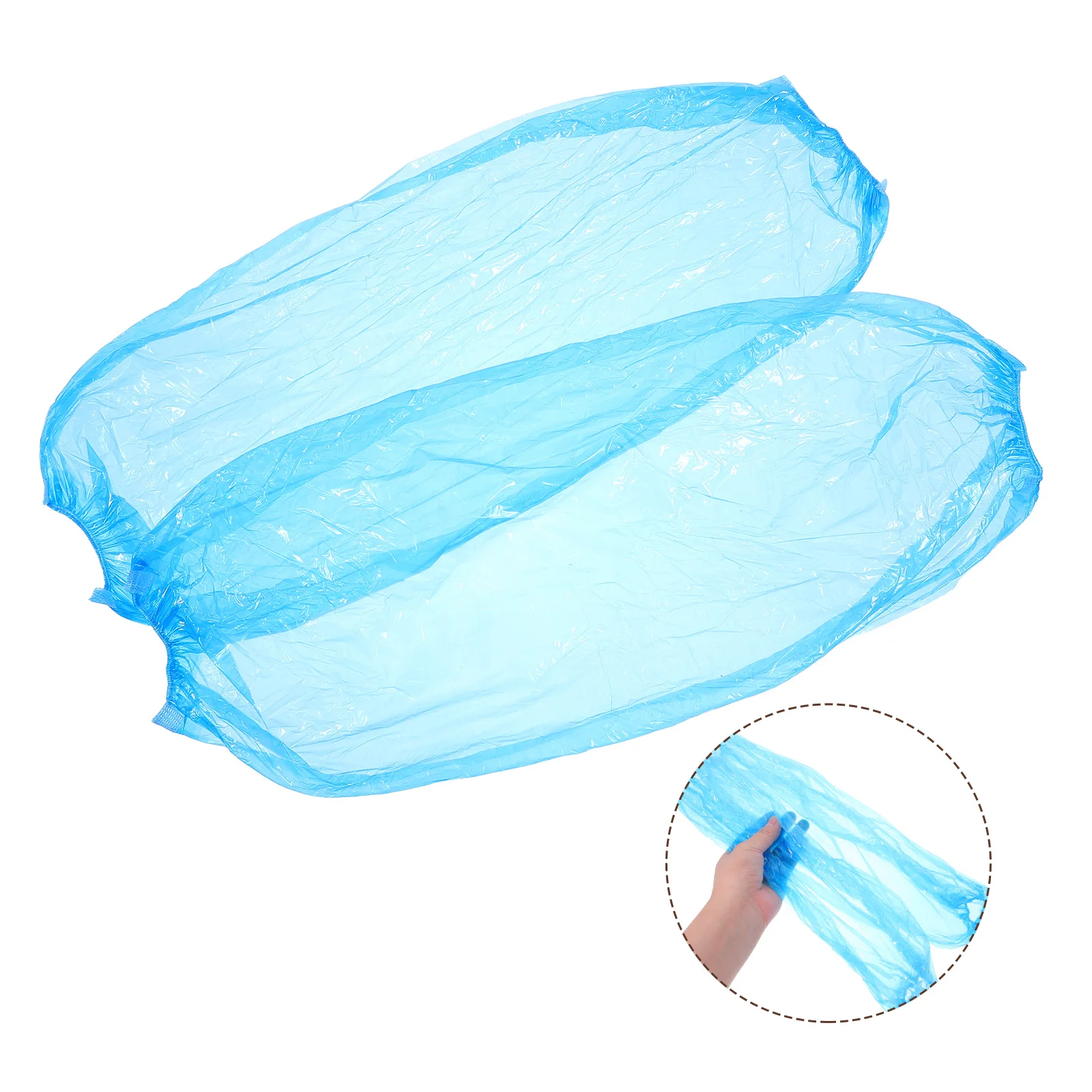 

200pcs Plastic Arm Sleeves Disposable Waterproof Oilproof Cleaning Protector Oversleeves Kitchen Use Elastic Lightweight