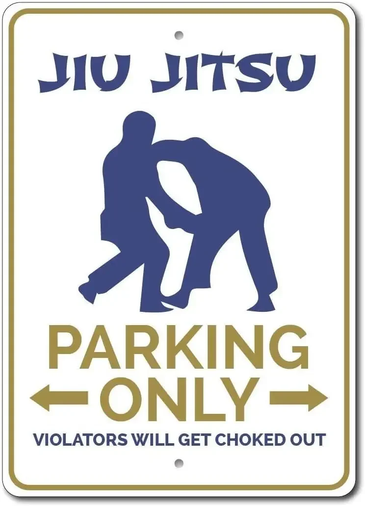 Jiu Jitsujiu Jitsu Parking Sign Karate Lover Metal Sign 8x12 inches, Tinsigneua31201