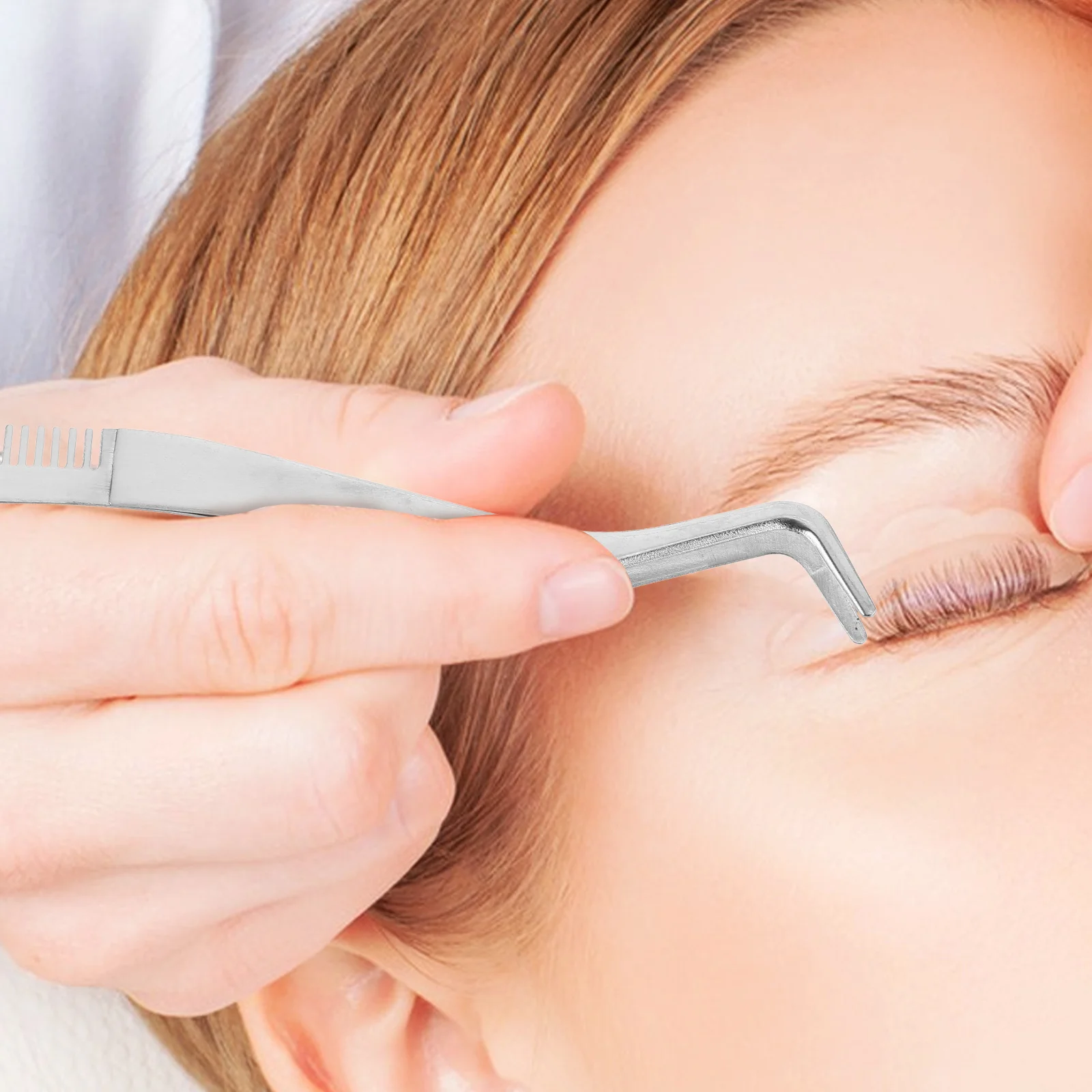 Rvs Wimperverlenging Pincet Ingebouwde Kam Valse Wimper Applicator Tool Precisie Lash Cluster Pincet Make-Up