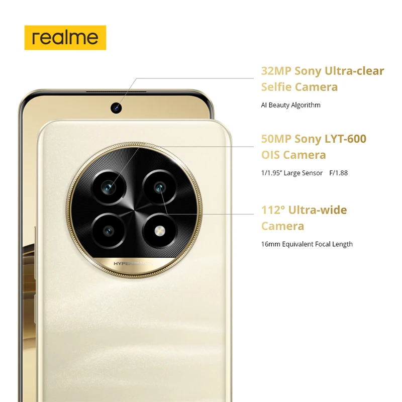 Смартфон Realme 13 Pro Snapdragon 7s Gen 2 5G Чипсет Sony LYT-600 OIS Камера 120 Гц Изогнутый дисплей AI Imaging Аккумулятор 5200 мАч