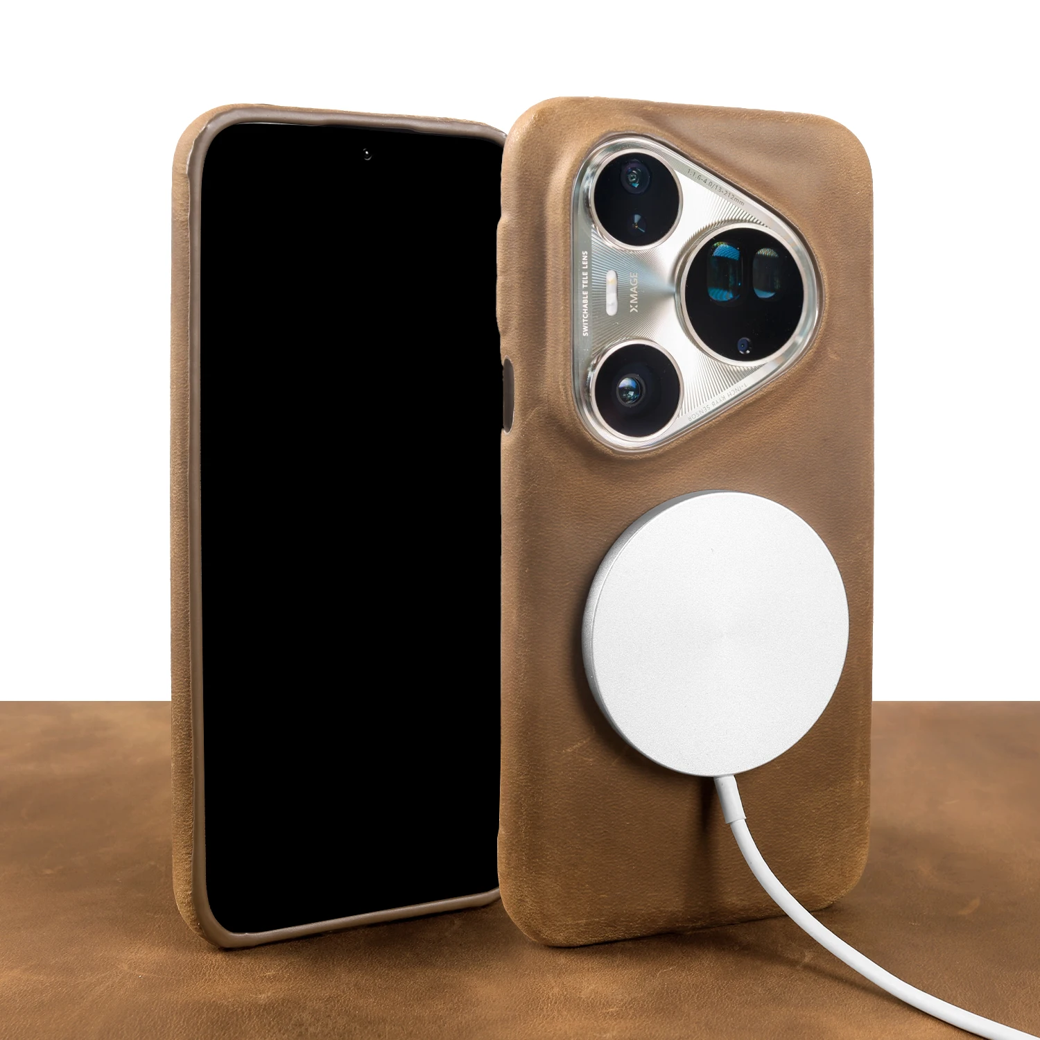 For Magsafe Magnetic Genuine Leather Case For Huawei Mate 80
