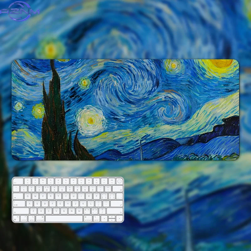 Mouse pad com pintura a óleo, teclado de computador de escritório de alto valor para meninas grandes, personalização de tapete d