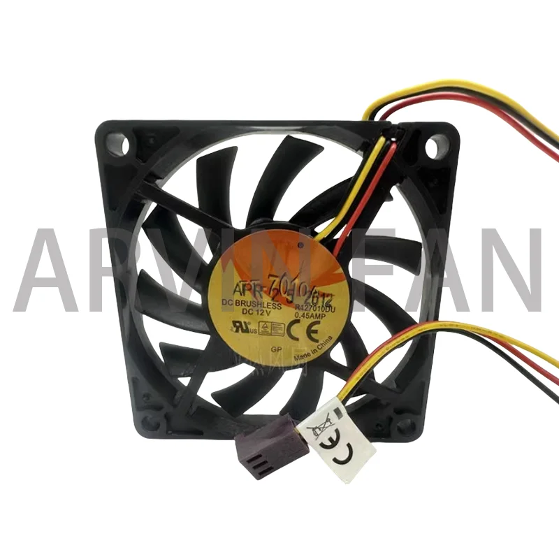 R127010DU 70mm Slim 10mm 12V High Speed 4600RPM 70X70X10mm Sigle Ball Bearing 3Pin Tach Speed Cooler Fans