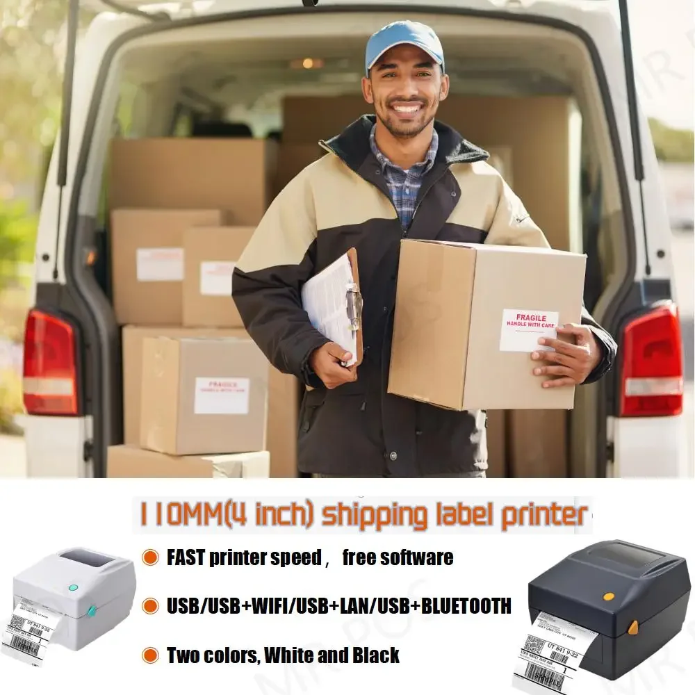 Xprinter 460B Label Barcode Printer Thermal Receipt Printer Bar Code Printer 20-100mm  USB Bluetooth For UPS DHL Bar Code Maker