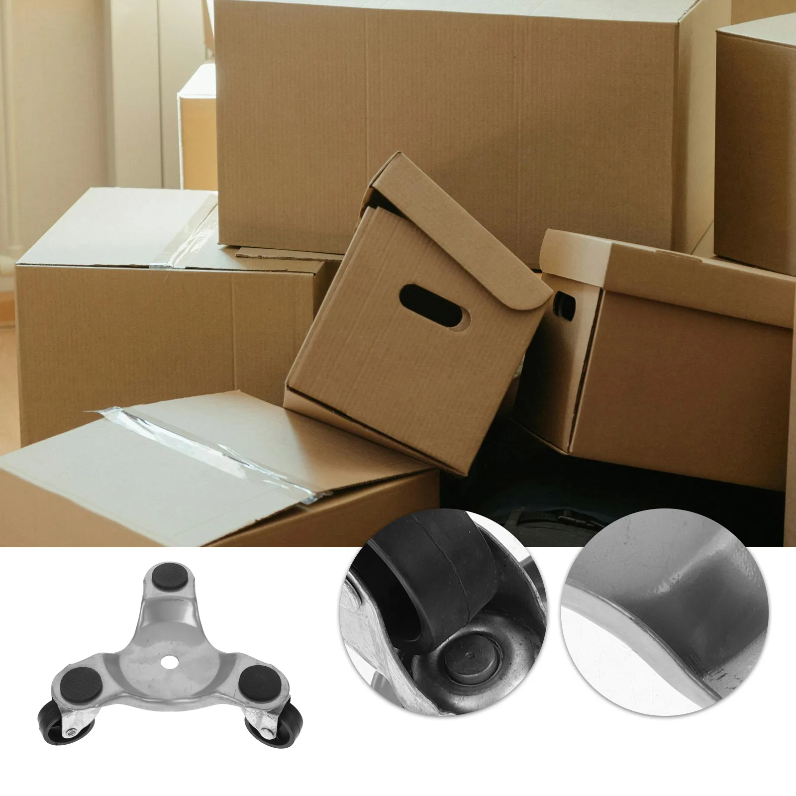 

Heavy Duty 3 Wheel Dolly Mover Swivel Wheels Sturdy Iron Construction No Installation Home Office Warehouse Use Furniture Movers