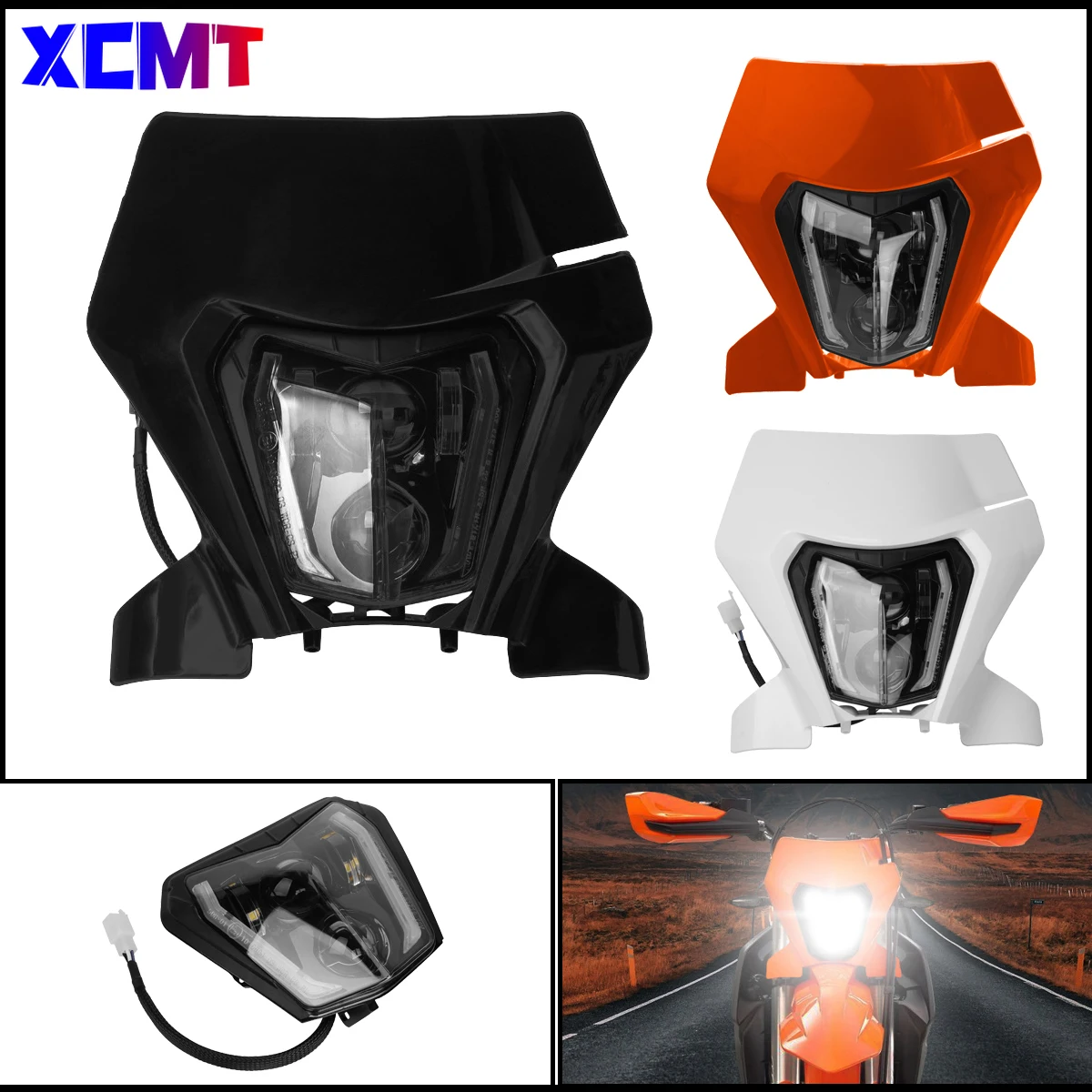 

Motorcycle Off-Road Modified LED High Transparency Headlight Spotlight Assembly For KTM EXC EXC-F SX-F SX XC-W150-500 19-22