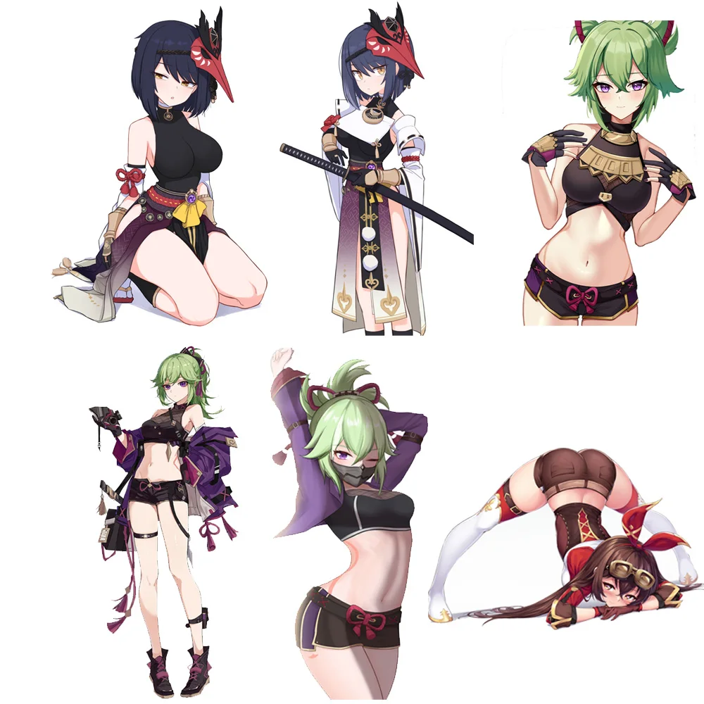 Genshin Impact Car Sticker Kujo Sara Kuki Shinobu Stickers Genshin Collei Decals Motorcycle Off Road Decorative PVC