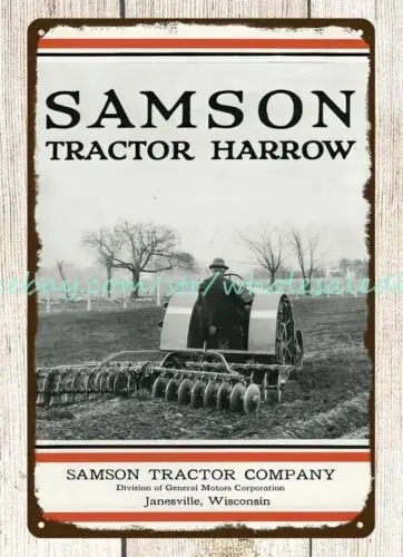 1920s Samson Tractor Harrow farm machinery metal tin sign shop decoration