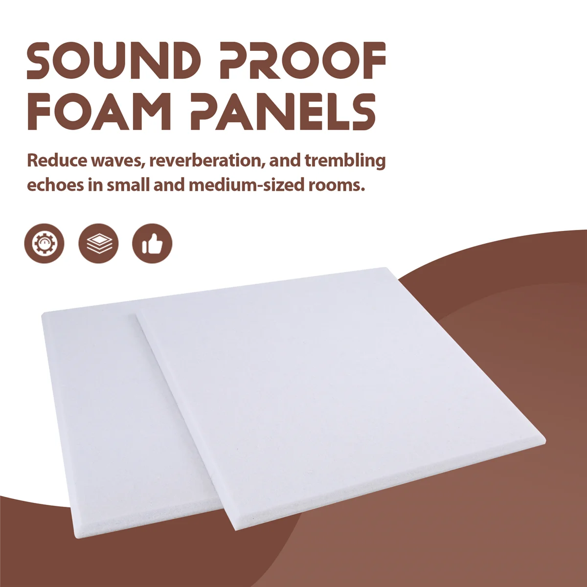 Painéis acústicos autoadesivos de alta qualidade, pacote com 12, estofamento à prova de som de 12 x 12 x 0,4 polegadas, painel absorvente de som para casa, branco