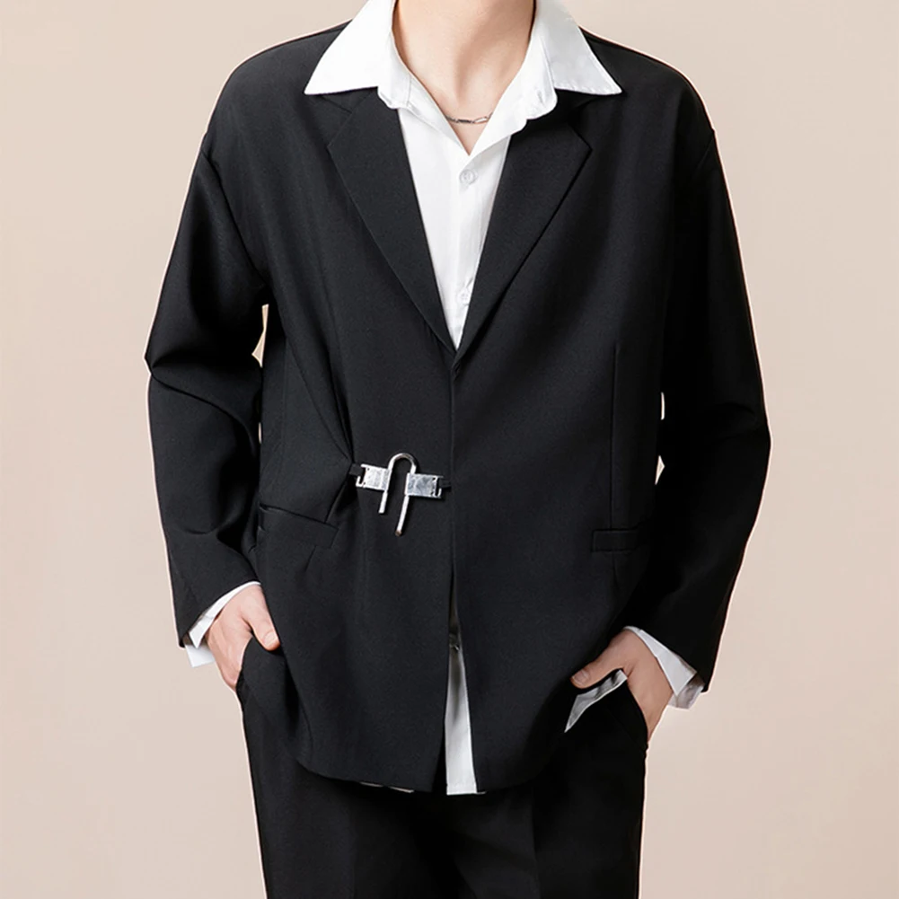 

For Casual Outings Men Blazer Spring Autumn Jacket Fashion Casual Blazer For Men Blazer Loose Fit New Condition
