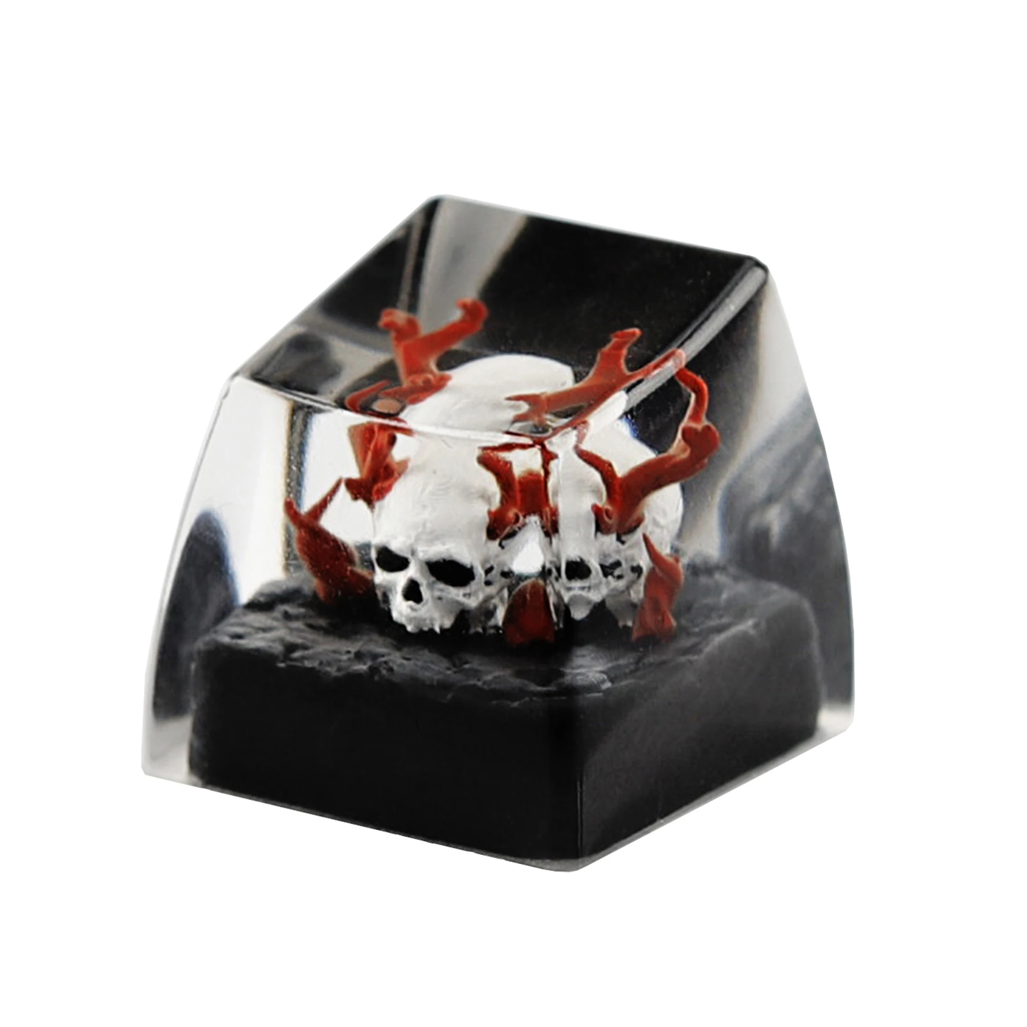 

YMDK 1pcs Red Epoxy Resin Skull Personalized Keycap Creative Homemade Custom Keycaps for MX Mechanical Keyboard